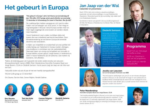 LTO Noord ledendag regio Noord "Het gebeurt in Europa". Met sprekers Diederik Samsom, Jessika van Leeuwen (BBB Europarlementariër), Peter Meedendorp (CEJA) en Jan Jaap van der Wal. 